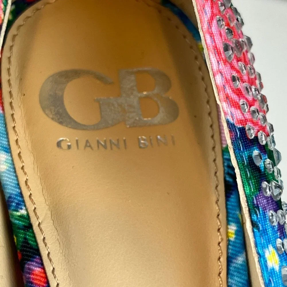 Gianni Bini Floral Rhinestone Stiletto Heels Platform Pumps - Picture 9 of 9